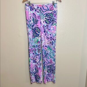 Lilly Pulitzer Vibrant Ocean Print Vacation Lounge Beach Pants